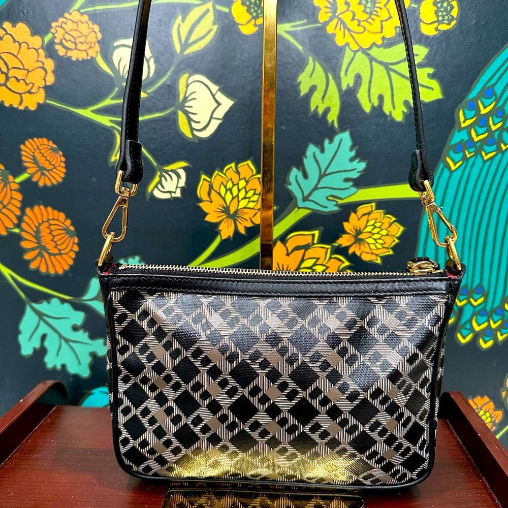 Bally Vintage Monogram Shoulder Bag – Black and Gold - Picture 3 of 13